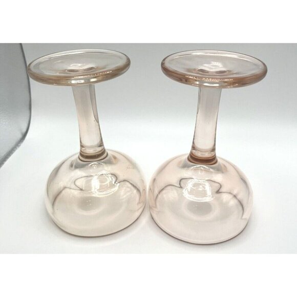Set Of 2 Vintage Perfectly Pink “Blush” Champagne Coupe Depression Glasses - Picture 2 of 6